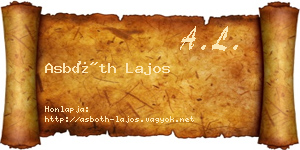 Asbóth Lajos névjegykártya