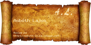 Asbóth Lajos névjegykártya