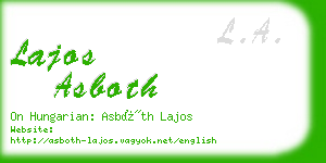 lajos asboth business card